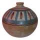 Vase boule en grès vintage signé Kamini