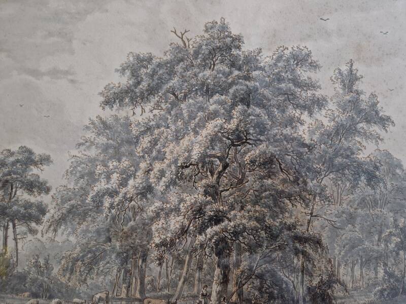 Jacobus Theodorus Abels (1803-1866) - Brown ink drawing on paper