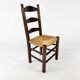 Set of 6 french antique rush and oak dining chairs, 1900s
