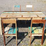 Teak table with 6 chairs