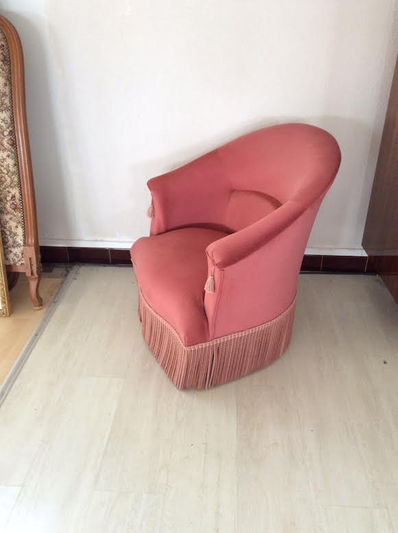Toad armchair in Pink Velvet