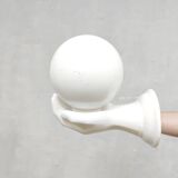 Vintage Dutch ceramic Magic hand lamp with Globe 'Delfts Wit'