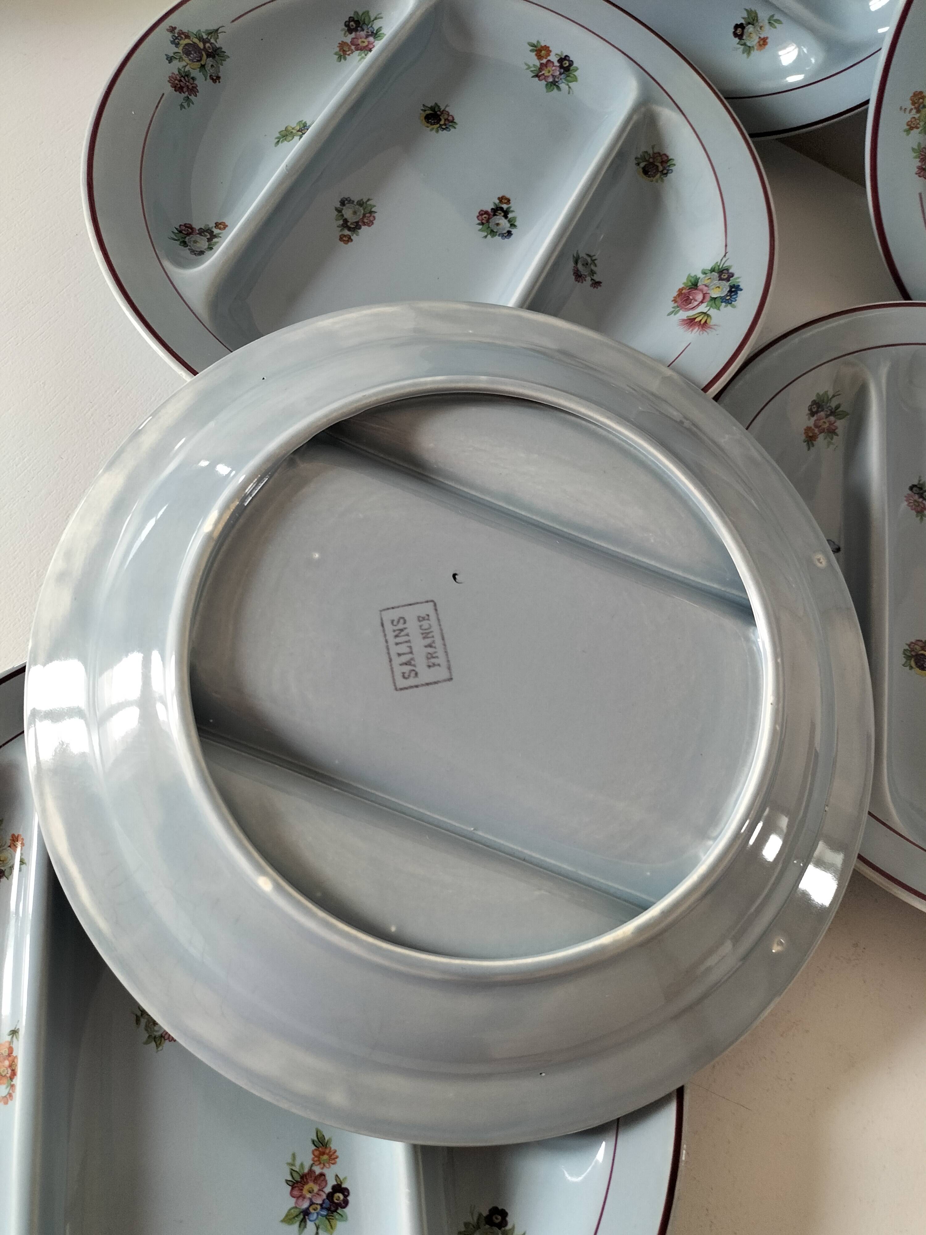 7 compartmentalized plates, Salins, France