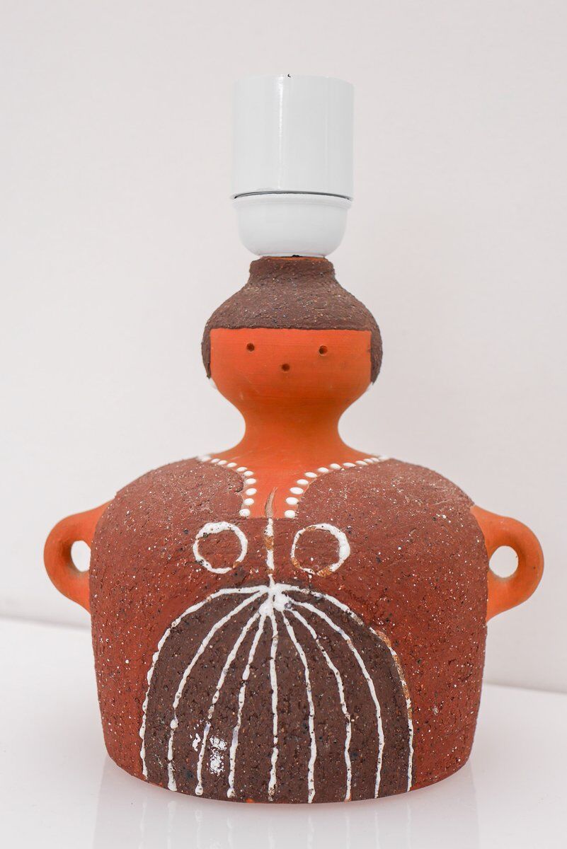 Scandinavian pottery table lamp by Thomas Hellström for Nittsjö, 1970s