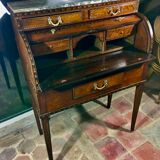 Louis XVI style cylinder desk inlaid
