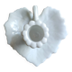 Night or hand-held porcelain candle holder in the shape of a leaf.