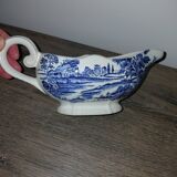 Porcelaine Lunéville- saucière paysage bleu