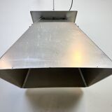 Large Silver Industrial Factory Pebdant Lamp, 1970s