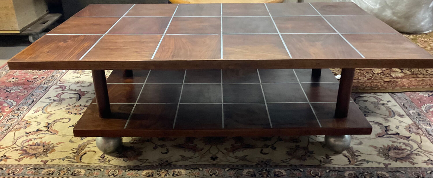 Scandinavian coffee table from the 50s in teak and aluminum