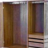 Armoire italienne vintage en teck et velours, années 1960