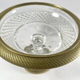 Crystal and bronze compote dish