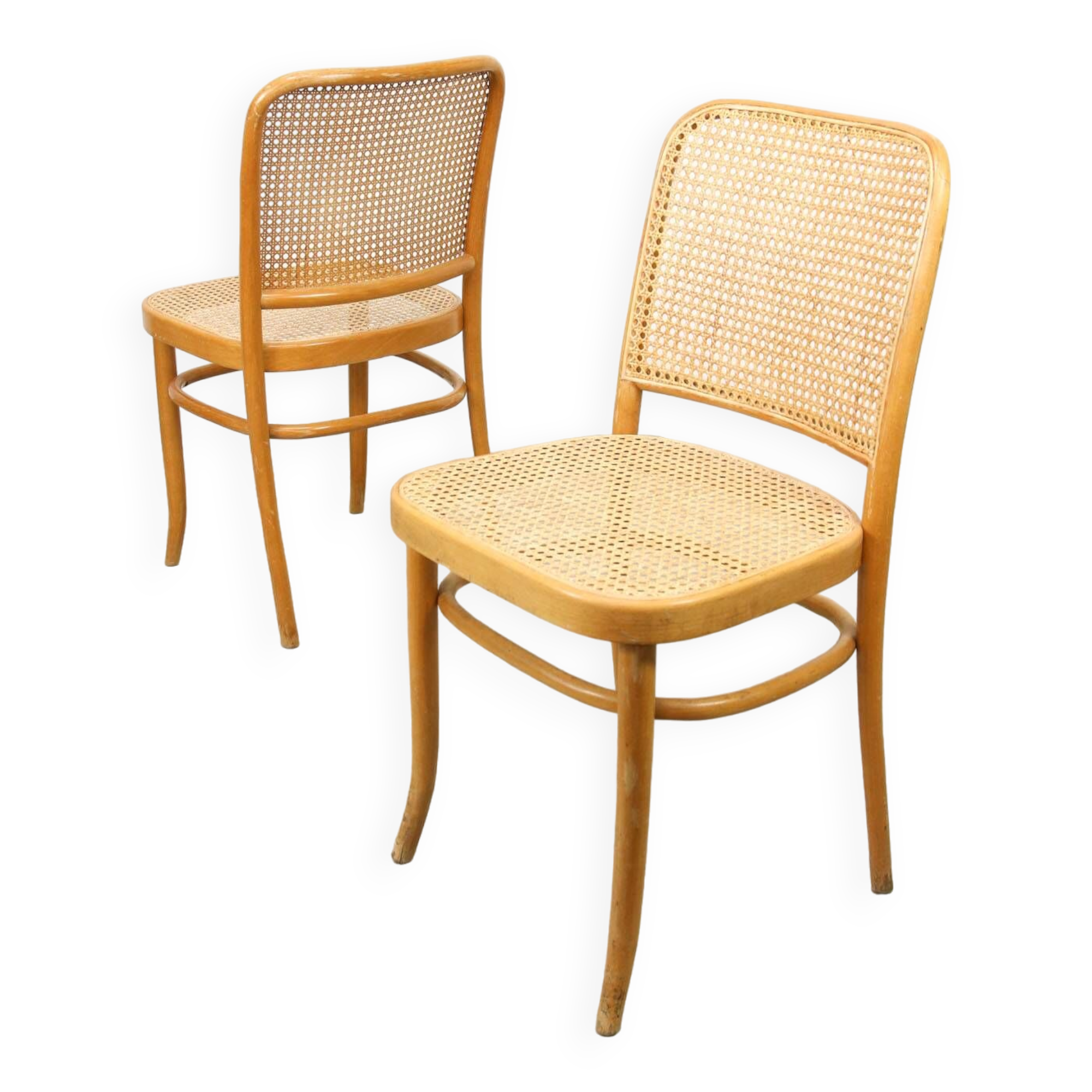 Paire de chaises vintage n°811 en bois courbé