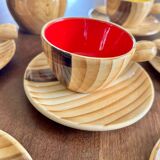 Vallauris coffee set – wood effect & colorful interiors