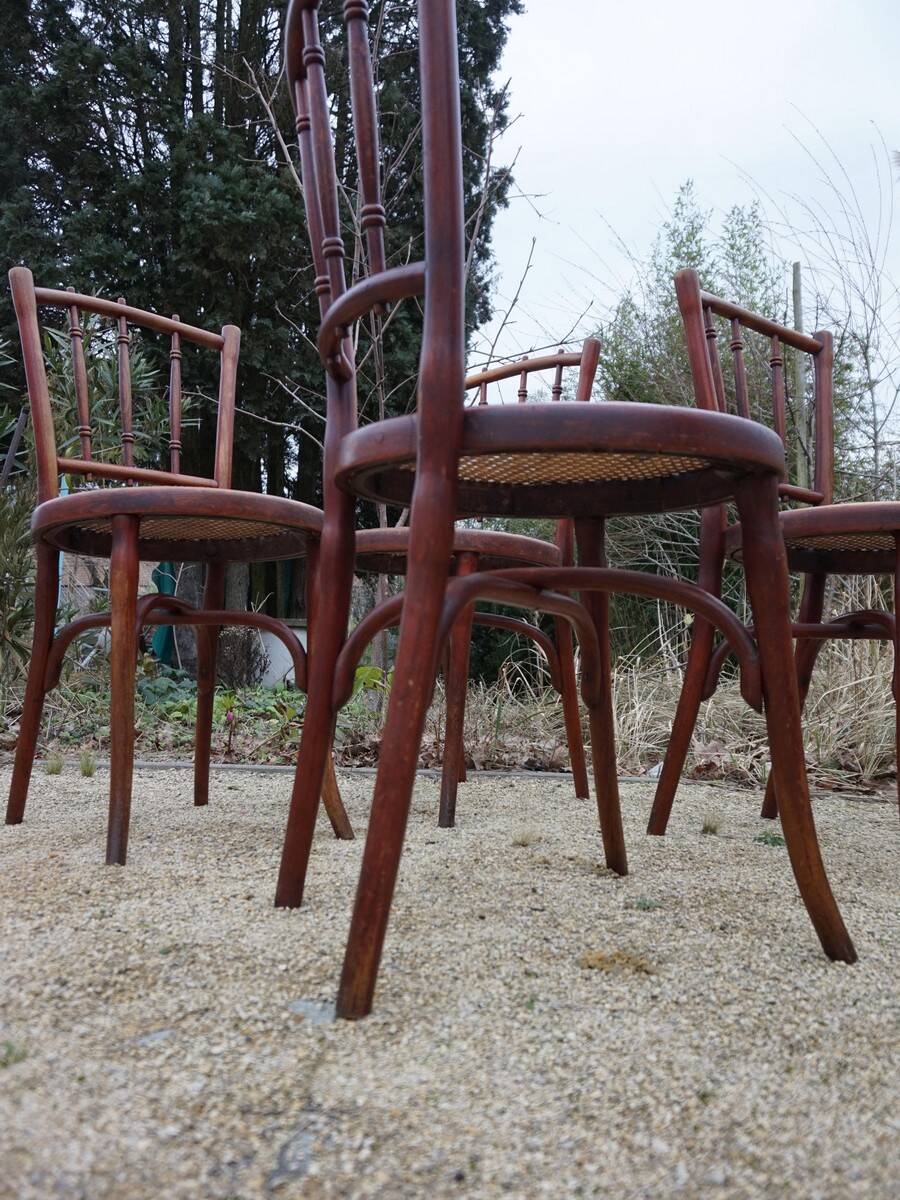 Chaises de salle à manger bistro Thonet originales, lot de 4