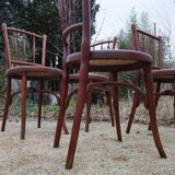 Chaises de salle à manger bistro Thonet originales, lot de 4