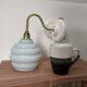 Pair of blue swan neck wall lights