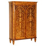 Vintage Regency style Italian marquetry wardrobe