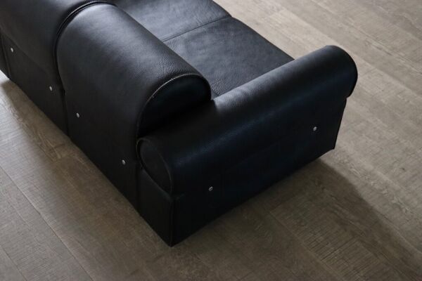 Sofa-lit Marzio Cecchi en cuir de buffle, Italie années 1970