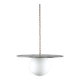 Vintage Metal and Opaline Pendant Lamp
