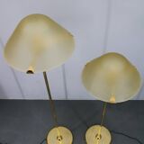 1980s Pair of VeArt-Murano Floor Lamps in Brass Finish ,Italy