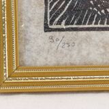 Lithograph print signed Herte landscape view 90/250