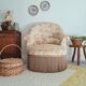 Floral toad armchair with fringes