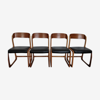 4 wooden Baumann sley chairs