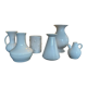 Series of 6 vintage vases in white ceramic years 60-70