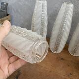 5 tulipes en verre longues 20 cm pour lampe lustre