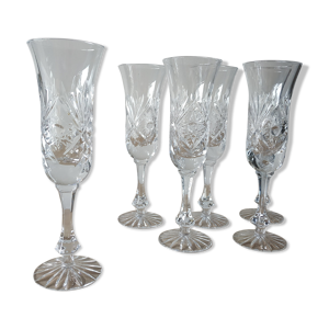 Verres à champagne en - cristal lorraine