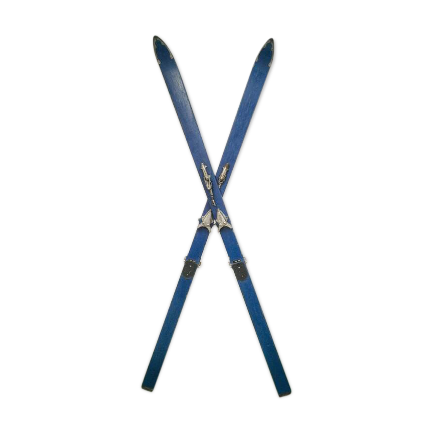 Pair of old wooden skis