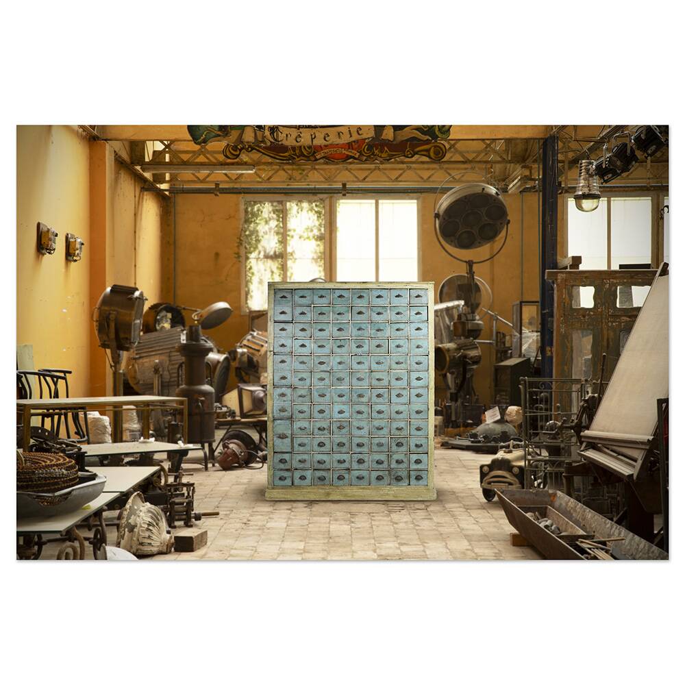 Meuble d’atelier ancien à 115 Tiroirs en teck ancien