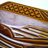 Dish Digoin fish relief 61cm khaki brown