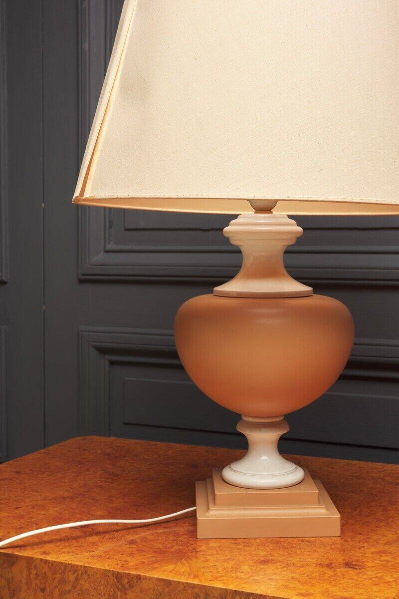 Pair of Tertre 1980 double patina resin lamps