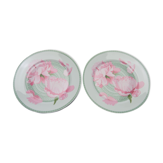 2 assiettes Hermès Pivoines 27cm