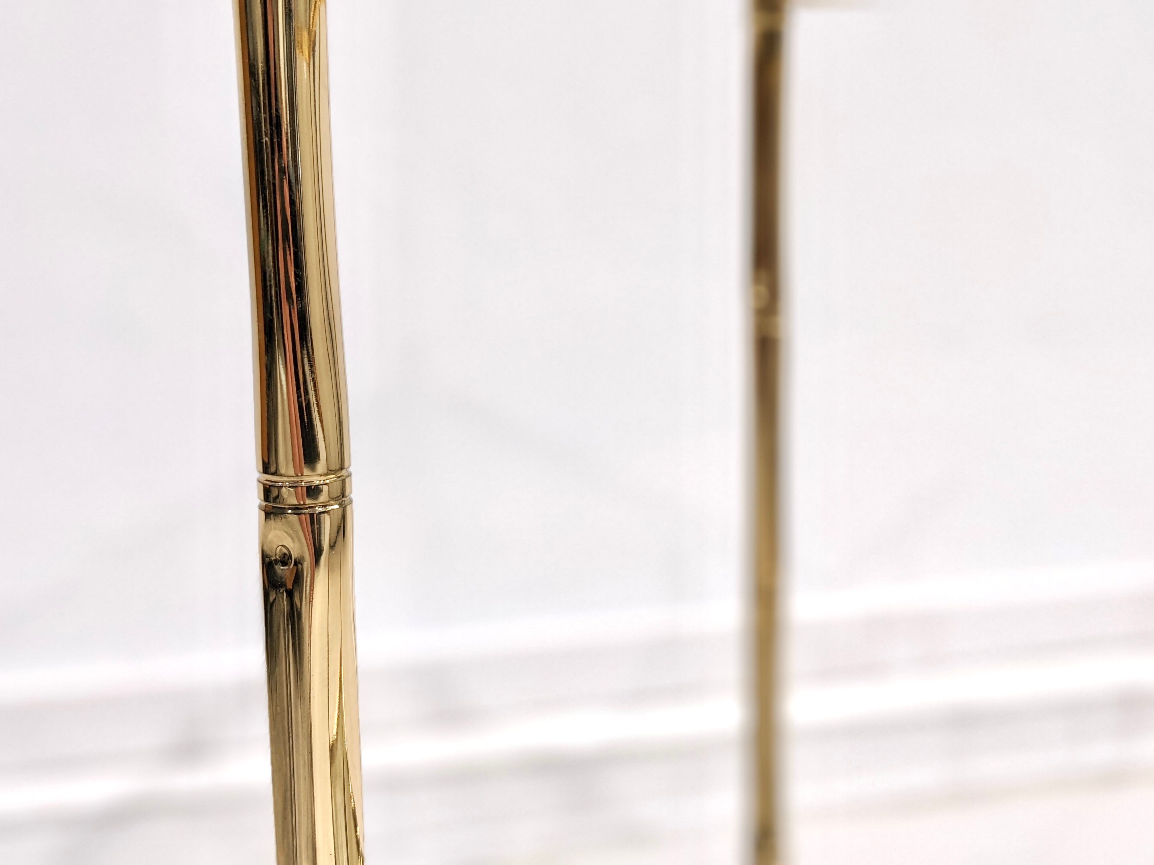 Golden metal dessert with tinted glass tops