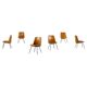 Set of six "Tonneau" chairs by Pierre Guariche, manufactured by Steiner in the 1950s.