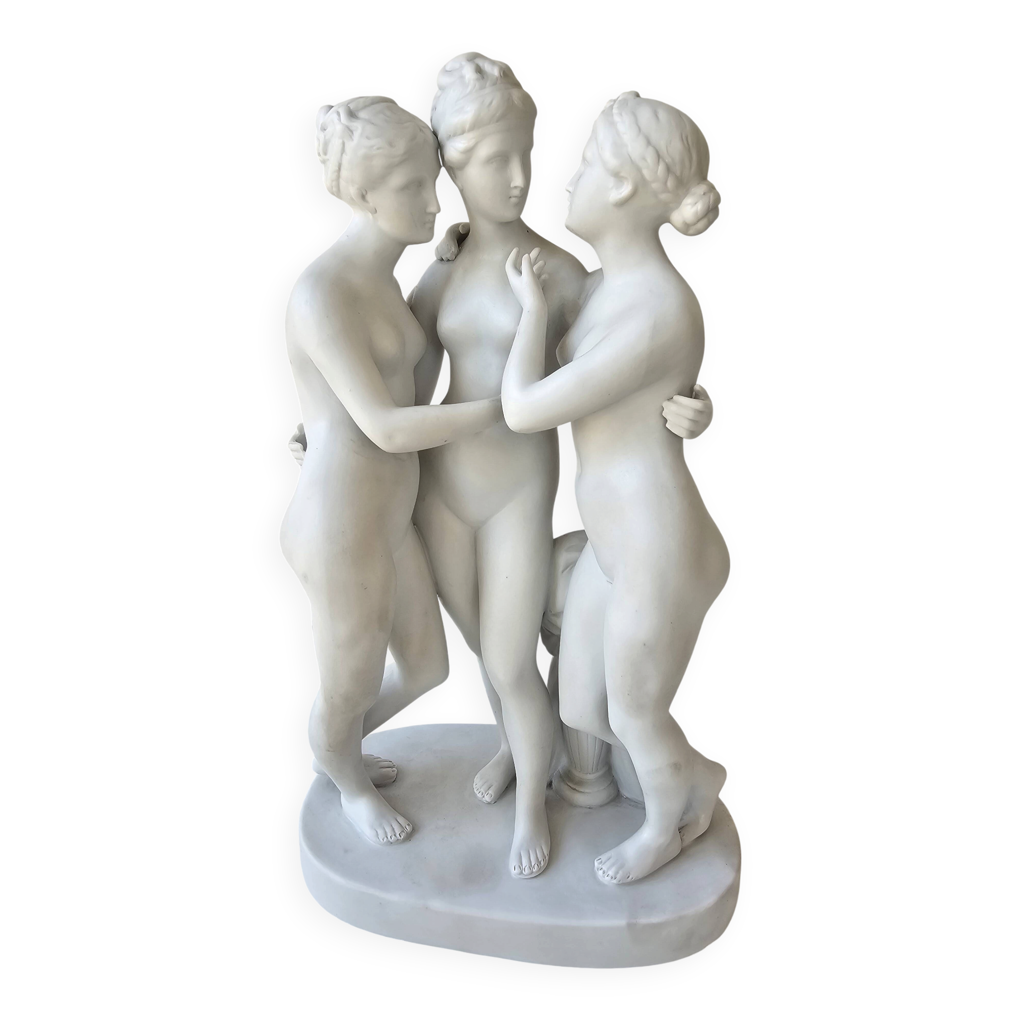 Porcelain Biscuit Sculpture of the Three Graces - Hertwig & Co