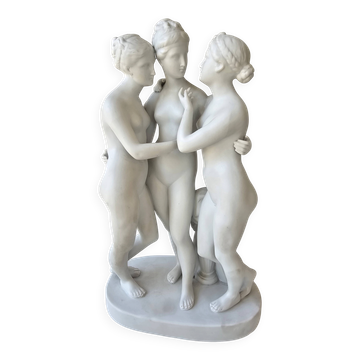 Porcelain Biscuit Sculpture of the Three Graces - Hertwig & Co