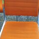 Set of 6 designer chairs from the 70s orange fabrics and chrome tubes