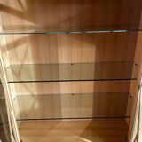 Vitrine en bois et rotin de design italien par Roberti Rattan