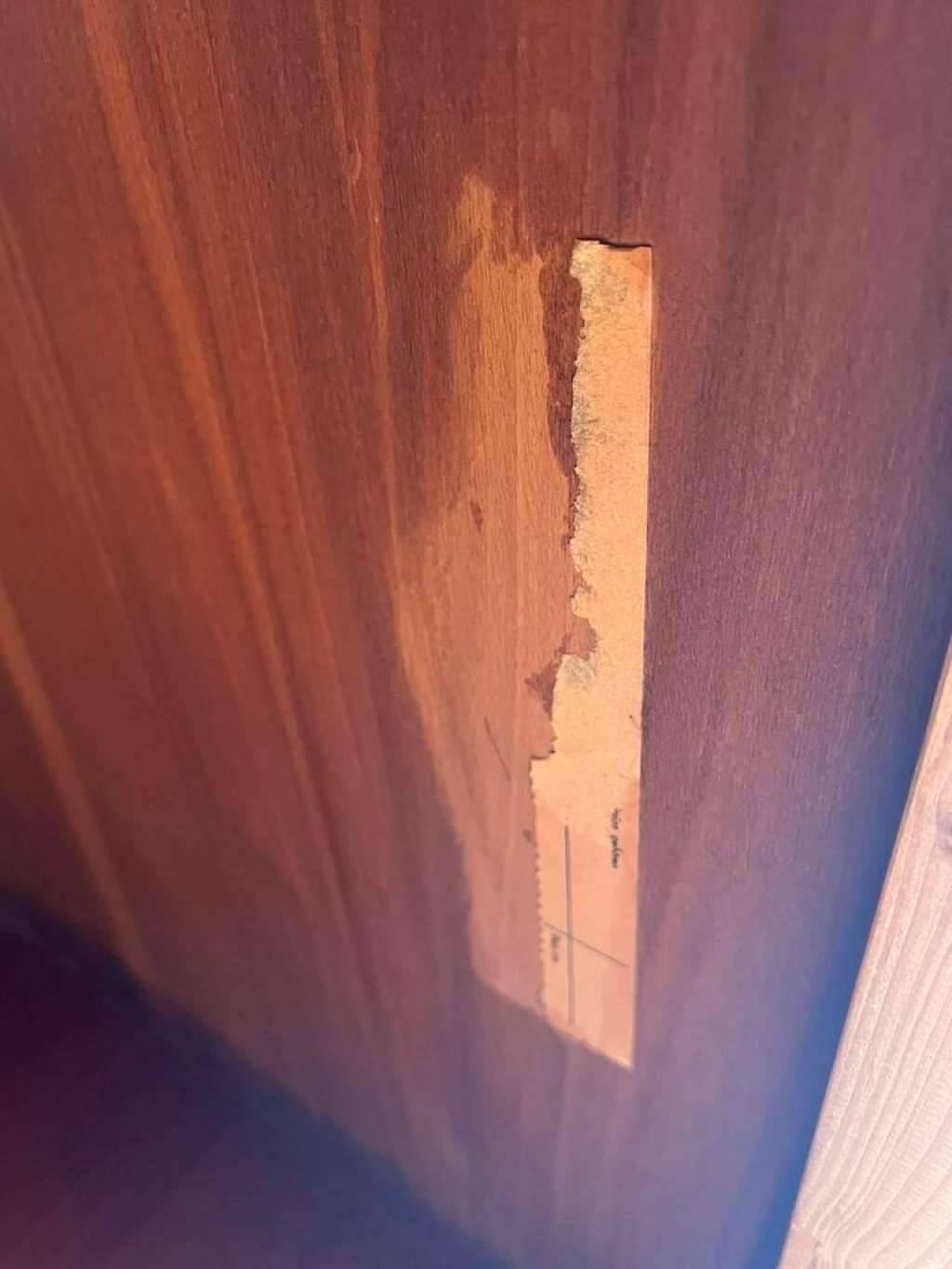 Vintage teak desk: double sided