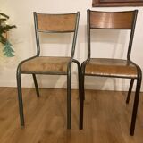 2 vintage school chairs