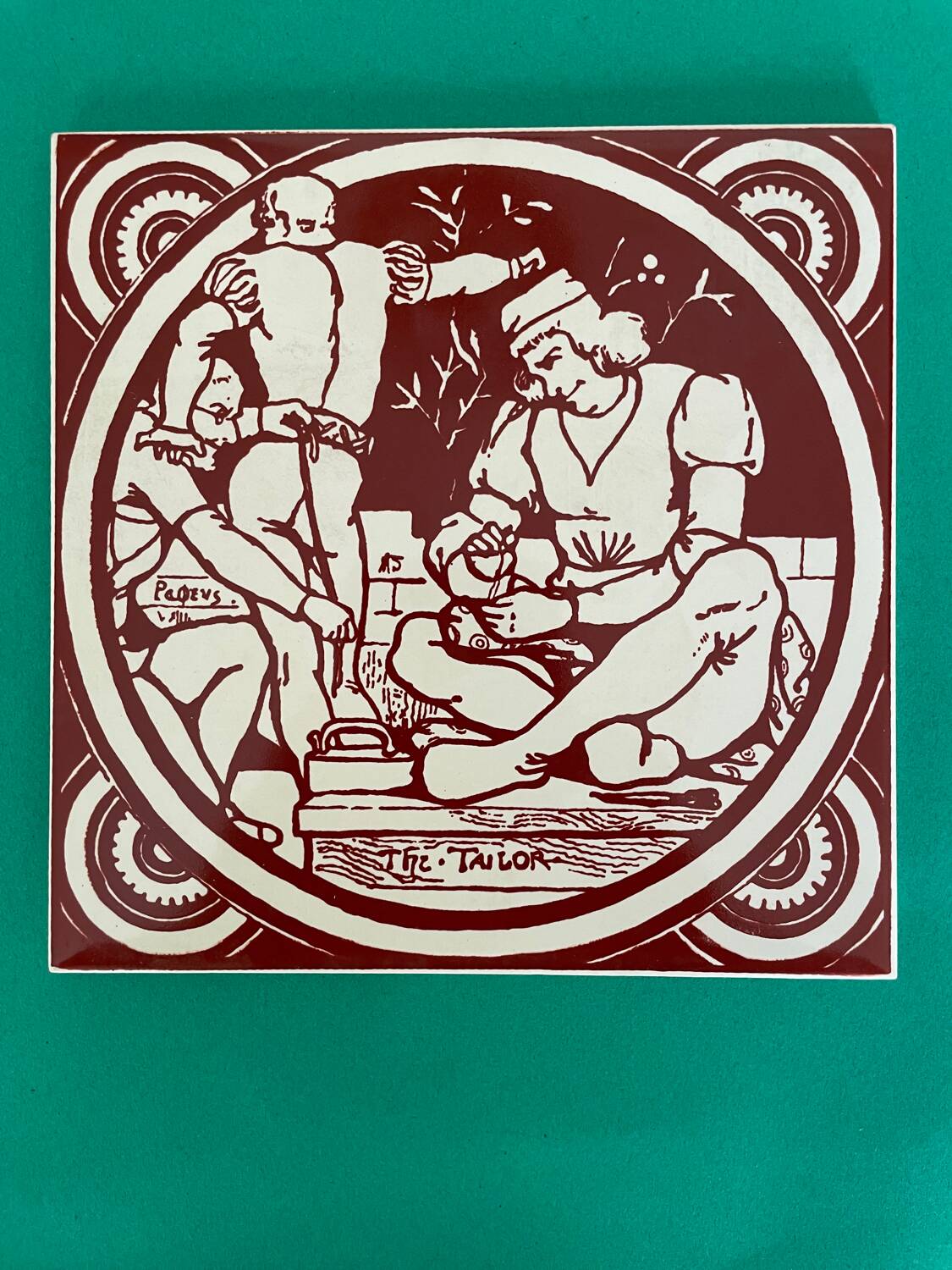 Set of 5 John Moyr Smith 15×15cm tiles – collector's items