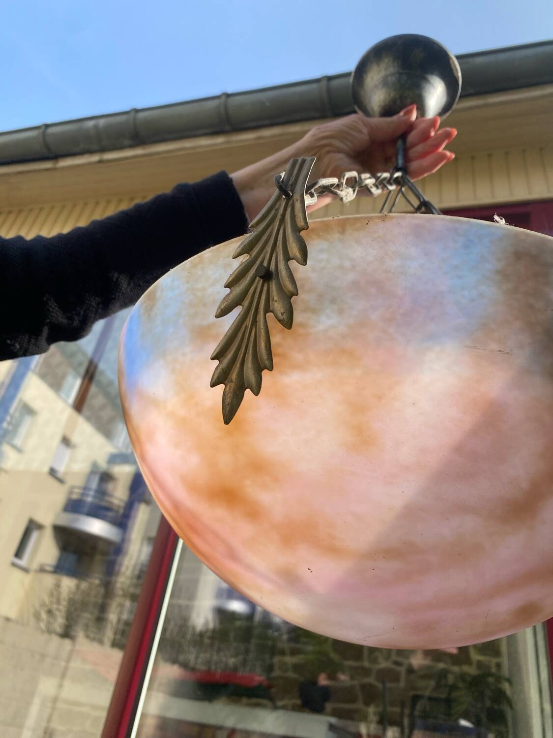 Vintage glass paste pendant