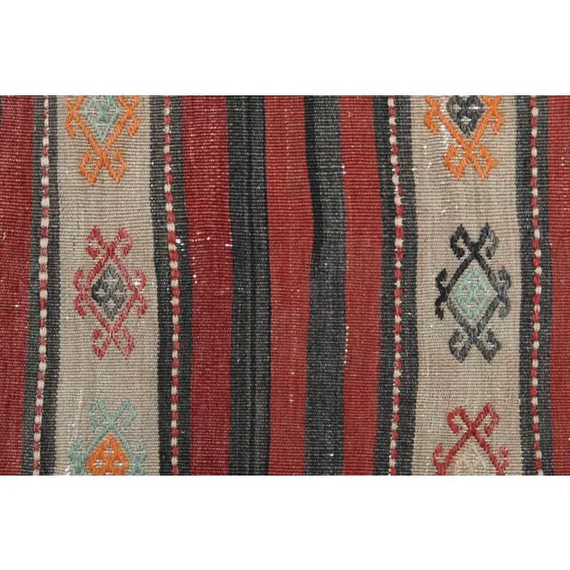 Turkish Vintage Kilim Oushak Handmade Woven Wool Runner Rug 73x350