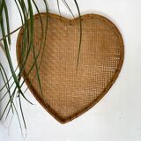 Pair of decorative trays in braided bamboo