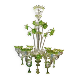 grand lustre vénitien en verre de Murano des années 50