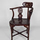 4 Asian armchairs in carved wood and mother-of-pearl inlaid, early twentieth century