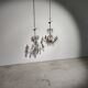 Chandelier cage with pendants and brass frame in Louis XV style